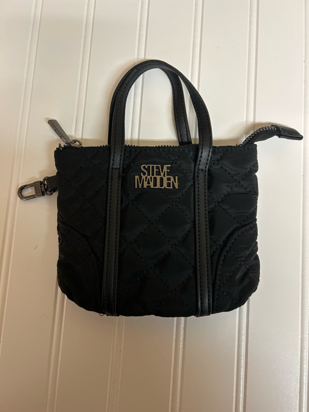 Steve Madden Black Quilted Mini Bag